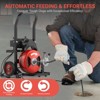 Drain Cleaning Machine Cable,450W Auto Feed Portable Electric Sewer Snake, Electric Drain Auger with 6 Cutter Air-Activated Foot Switch - 4 of 4