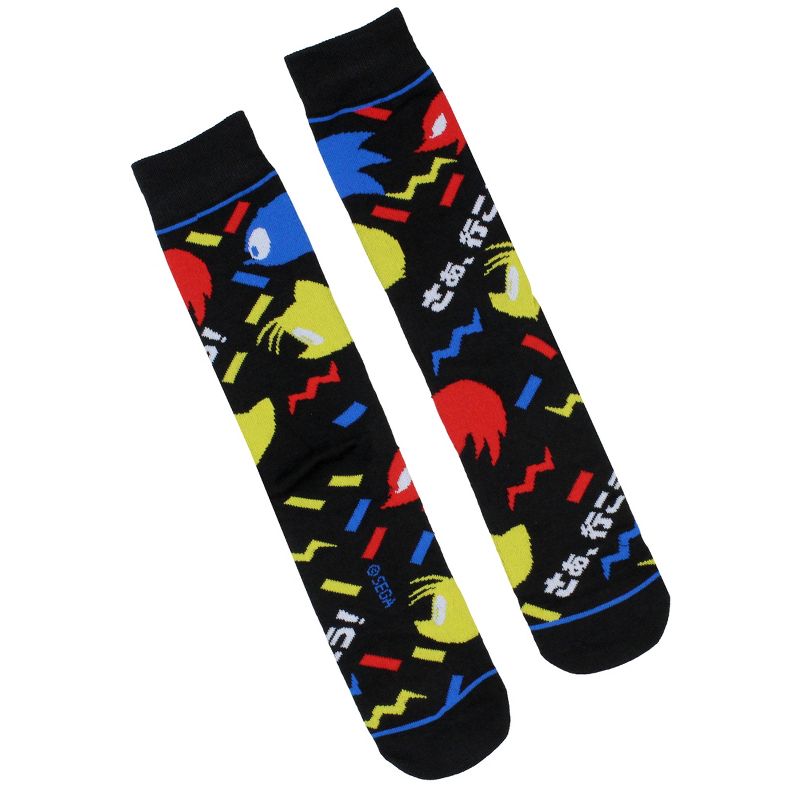 Sonic The Hedgehog Socks Men's Retro 90s Designs 3 Pairs Mid-Calf Crew Socks Multicoloured, 2 of 5