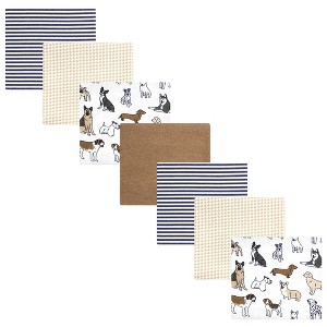 Hudson Baby Infant Boy Cotton Poly Flannel Receiving Blankets Bundle, Handsome Dogs, One Size - 1 of 4
