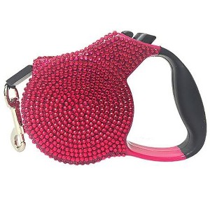 Parisian Pet 'Crystal Retractable Leash Dark Pink' for Dogs & Cats – Durable, Stylish 16-Foot Leash with Ergonomic Handle - 1 of 1