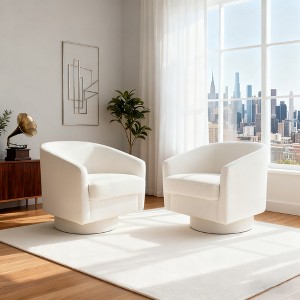 Dyonery Swivel Accent Chair Set of 1-Comfy Living Room Armchair No-Sag Foam,Swivel Accent Single Sofa for Bedroom Living Room,Office - 1 of 4