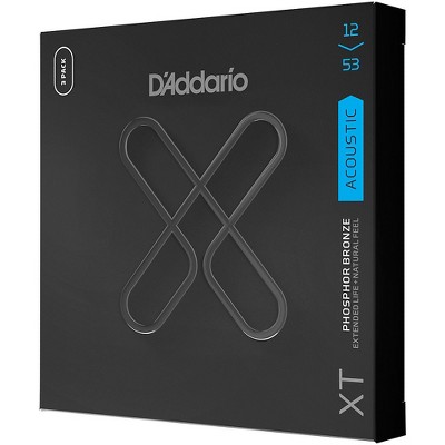 D'Addario XT Acoustic Phosphor Bronze, Light, 12-53, 3 Sets