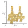 Black Bow Jewelry 14k Yellow Gold Best Friends Puzzle Pieces Set of 2 Pendants, 18mm - 2 of 3