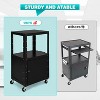 Garvee Height Adjustable AV Cart with Lockable Storage - Durable Black Steel Cart with 3 Shelves, Integrated Power Strip - 4 of 4