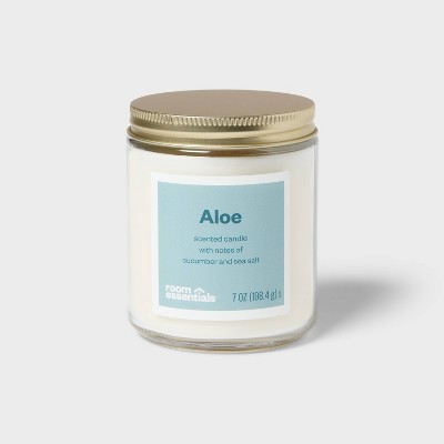 7oz Glass Jar Candle with Lid Aloe - Room Essentials™