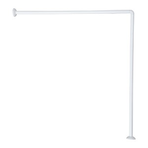 Evideco French Home Goods Wall-Mounted Corner Shower Curtain Rod, 35.4 x 35.4 Inches, White & Chrome Color Options Available - 1 of 4