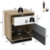 Costway 2PCS Nightstand with Drawer and Storage Cabinet Wooden Sofa Side Table End Table - 2 of 4