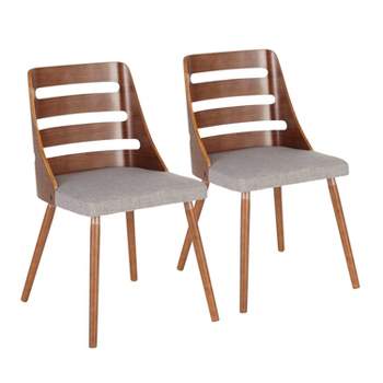 Set of 2 Trevi Dining Chairs Walnut/Gray - LumiSource