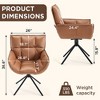 Beautyolove Faux Leather Upholstered Swivel Accent Chair Armchair Home Office Chair - 3 of 4