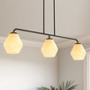 DORESshop Modern 3-Light Pear-Shaped Kitchen Island Pendant Light ¨C Black Frame with Milky White Shades, E26 Base (Bulbs Not Included) - 3 of 4