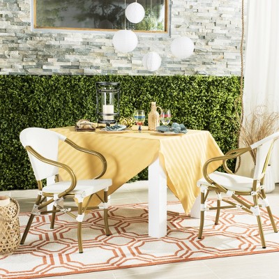Karine Beige Aluminum Frame Transitional Arm Chair