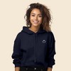 Dalix Smile Face Embroidered Fleece Cropped Hoodie Cold Fall Winter Women - 3 of 4