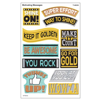 Trend I ? Metal Motivating Messages superShapes Stickers - Large, 88 Count (Pack of 6)