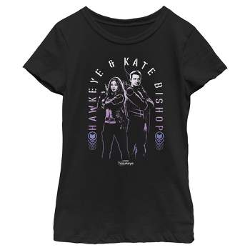 Girl's Marvel Hawkeye Kate Bishop Purple Portrait T-shirt - Black ...