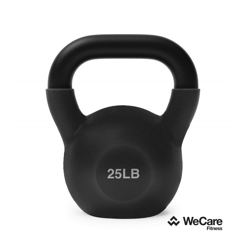 WECARE Fitness Kettlebell 25lbs - Black, 1 of 4