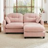 74" Beige Cloud Sectional L-Shaped Couch With Ottoman Soft Chenille Fabric High-Density Foam for Living Rooms - 2 of 4