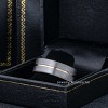 Jewelry Avalanche 8mm Pipe Cut Rose Gold & Gray IP Grooved Tungsten Carbide Mens Wedding Band - 4 of 4