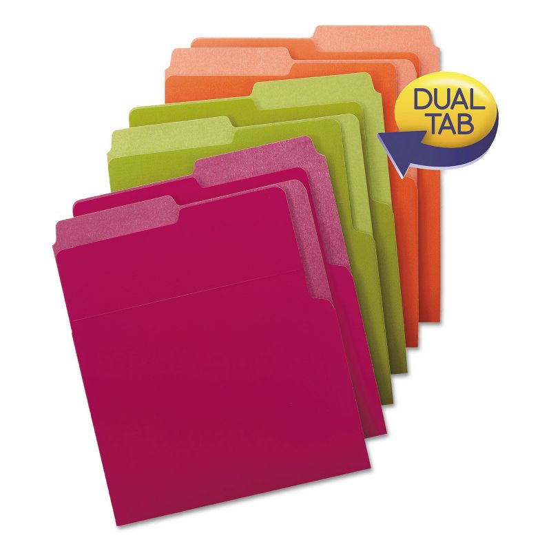 Smead Organized Up Heavyweight Vertical File Folders Assorted Bright Tones 6/Pack 75406, 1 of 6
