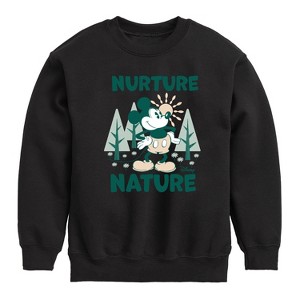 Boys' - Disney - Mickey Nature Graphic Long Sleeve Fleece Sweatshirt - 1 of 4