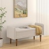GlasFlength Ottomans and Benches Storage Ottoman Bench Upholstered Tufted Bench Bed Bench Ottomans for Living Room, Beige, 44.5"*17"*21" - 2 of 4