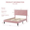 Bed Frame with Headboard, Upholstered Platform Bed Frames Queen Size with Crystal Diamond Tufted for Girls/Kids Easy Assembly, Wooden - 2 of 4