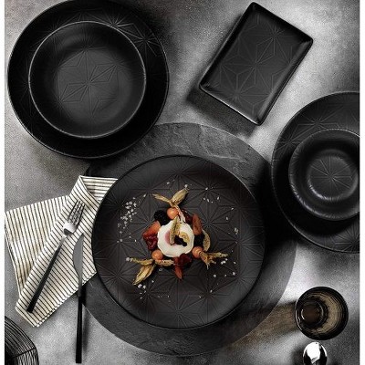 12-Piece Dinnerware Set Service For 4, Round Porcelain Plates And Bowls Sets