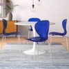 LeisureMod Bristol 5-Piece Dining Set Round Dining Table, 4 Plastic Dining Chairs Chrome Legs in Transparent Blue - 2 of 4