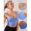 Allegra K Women's Wire-Free Integrated Cup Sports Push-Up Ribbed Longline Camisoles - 3 of 4