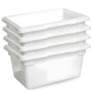 Rubbermaid Food Storage Tote Box, Freezer/Dishwasher Safe, 5 Gal, White, 4 Pack - 1 of 4