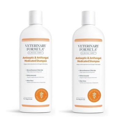 Veterinary Formula Clinical Care Antiseptic & Antifungal Medicated Shampoo for Dogs & Cats, 16 Fl Oz (2 Pack)