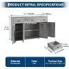 Coffee Bar Cabinet with Storage, 55" Sideboard Buffet Cabinet with Adjustable Shelves, 4 Minimalis Doors & 3 Drawers for Living Room Dining Room - 2 of 4