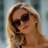 WMP Eyewear Womens Polarized Rectangular Sunglasses, Narrow Acetate Frame, 5-Barrel Hinges, Hand-Polished Finish - 3 of 4