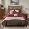 Gulches King 7 Piece Elegant transitional style Embroidered Comforter Set£¬Red - 4 of 4