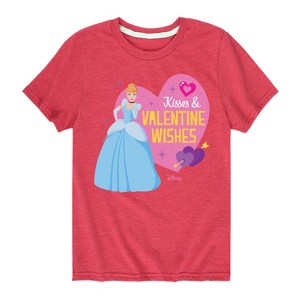 Girls' - Disney Princess - Kisses and Valentine Wishes Short Sleeve Graphic T-Shirt - 1 of 4