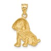 Black Bow Jewelry 14k Yellow Gold Satin & Diamond-Cut Puppy Pendant, 17 x 26mm - 3 of 4