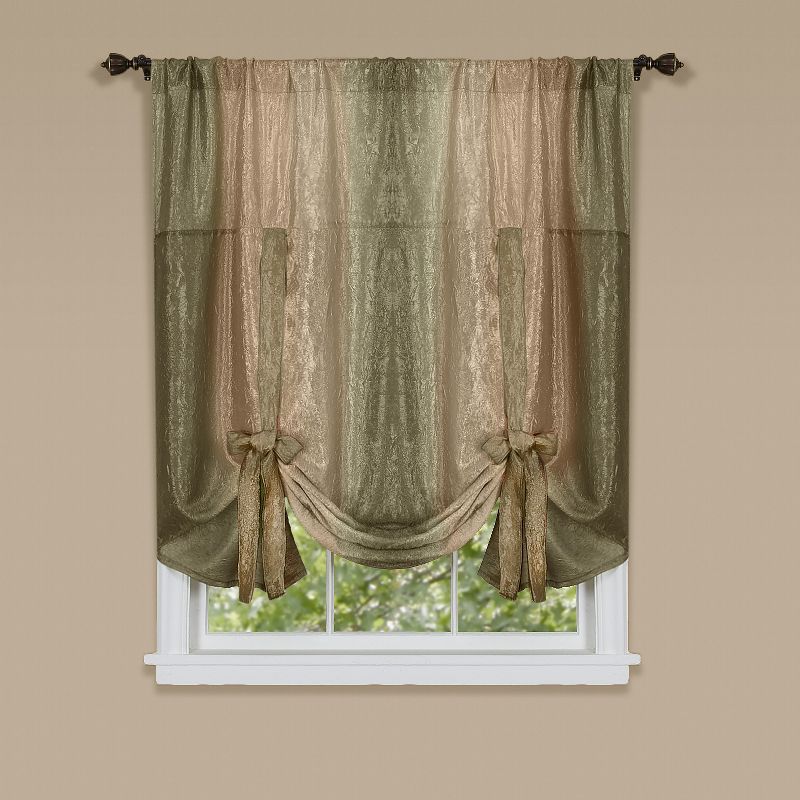 GoodGram Royal Ombre Crushed Semi Sheer Tie Up Single Window Curtain Shade, 1 of 3