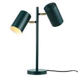 20" 2-Light Pratt Desk Lamp with Rotary Switch on Shade Matte Green - Globe Electric