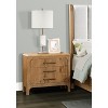 1pc Natural Wood Finish Three Drawer Nightstand Wooden Bedroom Furniture - 4 of 4