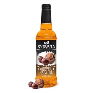 Syruvia Chestnut Praline Syrup - 25.4 fl oz. Premium Flavoring Syrup For Coffee - 1 of 4