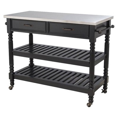 Savannah Kitchen Cart Wood - Black - Home Styles