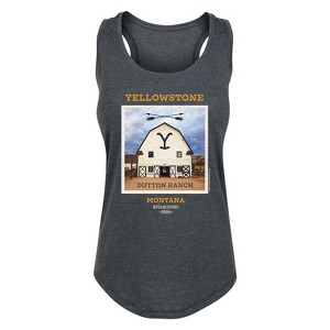 Women's - Yellowstone - Dutton Ranch Barn Graphic Racerback Tank - 1 of 4