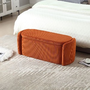 CAVINAS Upholstered Storage Ottoman Bench, End of Bed Bench with Foot Pads, Multi-Functional Entryway Bench for Bedroom or Living Room - 1 of 4