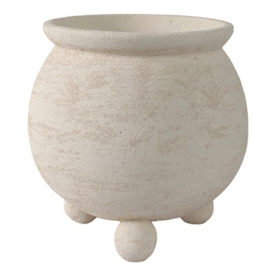 Planter Pot for Home Decor - Indoor and Outdoor - Plant Stand with Ball Feet Design That Elevates House, Patio, and Garden Decor - 9" Ivory