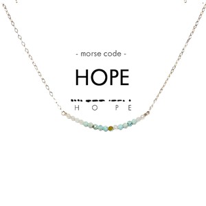 ETHIC GOODS Women's Dainty Stone Morse Code Necklace [HOPE] - 1 of 4