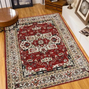 LunaLulinlk Area Rug 6x9 Vintage Bohemia Large Persian Non-slip Washable Rug Flower Design Yellow/Red - 1 of 4