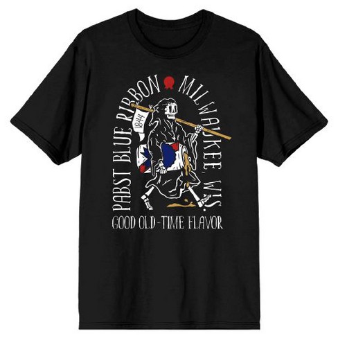 Pabst Blue Ribbon Grim Reaper Good Old-time Flavor Men's Black T