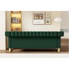 Modern Plush Polyester Upholstery Sofa with Turn-Out Armrests, Stainless Steel Accents & Removable Spring Cushions, 15cm Gold Legs - 3 of 4