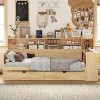 Merax Modern Wooden Daybed with Built-In Storage, Study Desk, and Drawers - 2 of 4