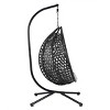 Patio Swing Egg Chair With Stand,PE Rattan Egg Chair,Hanging Basket Chair,Hammock Chair -Maison Boucle - 3 of 4