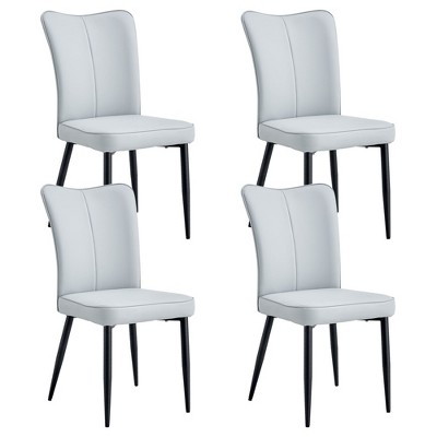 NicBex Dining Chairs Set of 2/4,Modern Dining Room Chairs with PU Leather Curved Backrest and Metal Legs
